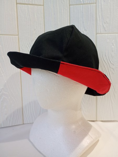 画像2: 赤黒アウトドアサウナハット（タイプ3リバーシブル） (2)