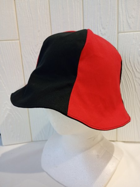 画像4: 赤黒アウトドアサウナハット（タイプ3リバーシブル） (4)