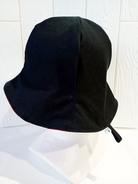 画像3: 赤黒アウトドアサウナハット（タイプ3リバーシブル） (3)